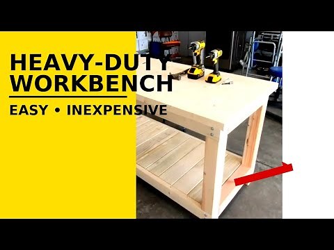 Garage Workshop Woodworking Strong Heavy Duty Work Table Inexpensive Easy DIY