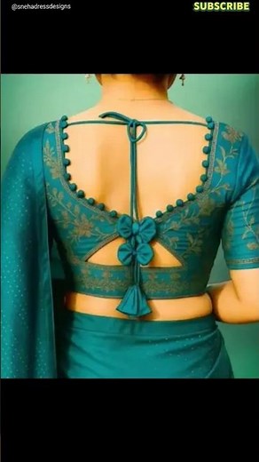 10 Beautiful back neck blouse designs❣️