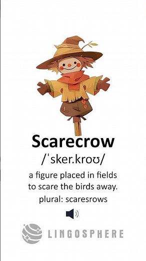 Learn English Vocabulary: Scarecrow 🌾 | Meaning, Pronunciation & Example Sentences