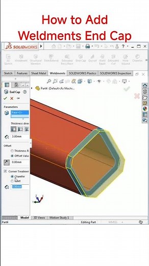 How to Add Weldments End Cap in Solidworks | Solidworks Tips