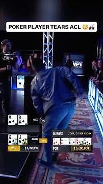 Poker Player Suffers TORN ACL at WPT Final Table 😱 #poker #pokerhands #casino