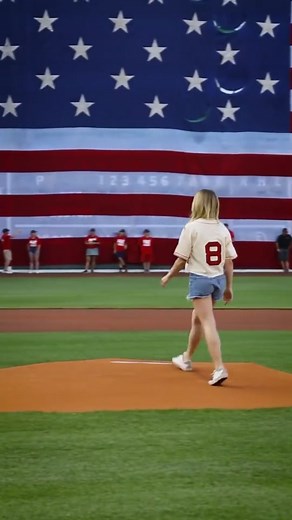 Sydney Sweeney throwing first pitch at Red Sox game. #sydneysweeney #baseball