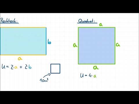 Rectangle and square #1, explanation with calculation examples, area and perimeter