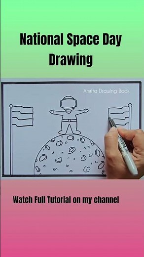 National Space Day Drawing easy |National Space Day Poster | Viksit Bharat 2047 Drawing| Easy Poster