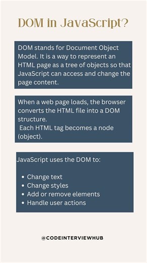 DOM in JavaScript Explained for Beginners #shorts #javascriptinterview #javascript #viral