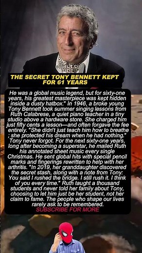 THE SECRET TONY BENNETT KEPT FOR 61 YEARS