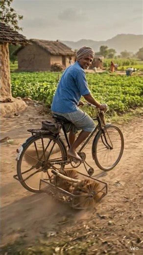 "Cycle cleaning machine, a desi solution to clean the fields without electricity! 🚴‍♂️🧹" #desiinn...