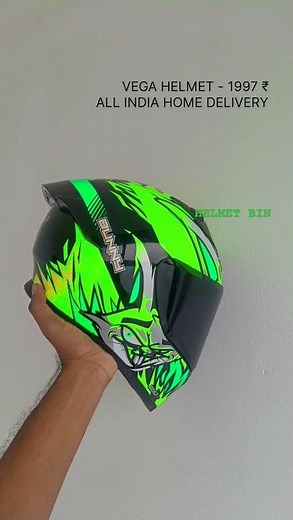 vega bolt Bunny neon green helmet all India home delivery #helmetshop