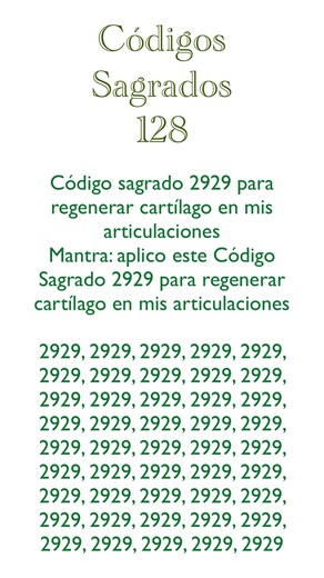 Códigos sagrados 128 | código sagrado 2929 para regenerar cartílago en mis articulaciones | mantra para regenerar cartílago en mis articulaciones #codigossagrados #cartílago #articulacionessaludables #articulaciones #articulacionessanas