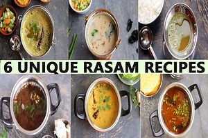 South Indian meal without rasam is not imaginable. Here is a collection of 6 unique and must try rasam recipes for you. Spice up the things in your life everyday with pepper rasam, mysore rasam, kokum rasam, pineapple rasam, jackfruit seeds rasam and thili saaru. YouTube link to this video: https://youtu.be/lesXShOMJYw Subscribe to my channel: https://bit.ly/2RI2ru4 Also check: Indian veg curry recipes: https://youtu.be/KJCXthG3J3o | Udupi-recipes