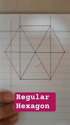 Best way to draw regular Hexagon without compass #shorts #hexagon #shortvideo #regular #ytshorts