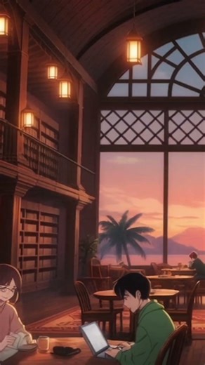 Tropical Lofi Cafe 🌴 Cozy Coffeehouse Vibes for Deep Focus ☕ #shorts #lofi #study