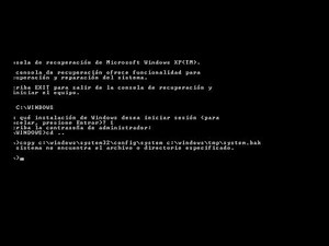 Falta el fichero c:\\windows\\system32\\ config\\system