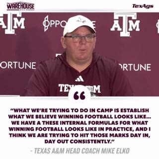 22K views · 228 reactions | Head coach Mike Elko shares the goals for A&M football's fall camp ahead of the team's first practice  : https://texags.com/s/60807 | TexAgs | Facebook