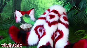 3 Tailed Kitsune Tail and Ear Set Faux Fur Red White 3 Fox Tails and Ears Kitten Ear and Tail Set Wolf Ear and Tail Anime Cosplay Role Play - Etsy