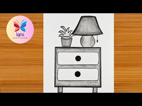How to Draw Table lamp || Table lamp drawing easy || Drawing for beginners step by step