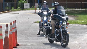 Police officers competing in Space Coast motorcycle challenge