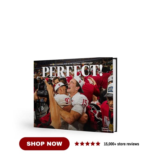 Hoosiers! 🏈 Relive every moment of Indiana's historic championship season with this hardcover coffee-table book, ""PERFECT!"" This stunning 208-page hardcover collector's book from the award-winning journalists at the IndyStar and Bloomington Herald-Times captures the inside story of how the Hoosiers beat Ohio State for the first time since 1988 to capture their first Big Ten title since 1967, dominated Alabama in the Rose Bowl, crushed Oregon in the Peach Bowl and defeated Miami for the nation