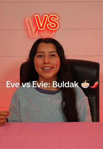 Eve 😇 vs Evie 😈: Buldak Edition🍜🌶️ Joke of the day: taco 🇺🇸 not a taco🇲🇽😅 #buldak #foodtok #TasteTest