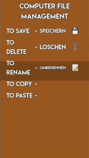 German Computer Verbs: File Management Basics! 💾🗑️