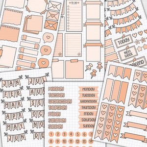 Orange Digital Planner Stickers - PNG | Precropped | Goodnotes Sticker Book | Cute | Pastel | Goodnotes | Onenote | iPad | Android | - Etsy Canada