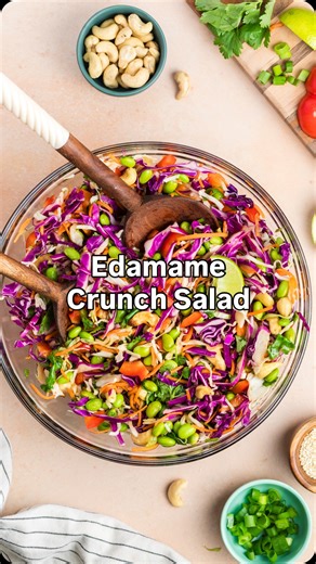 EDAMAME CRUNCH SALAD is my new weekly obsession!! 🎉😱 Fresh, zippy, and crazyyy good—with a sesame-lime vinaigrette that makes every bite pop a cashew crunch that’s EVERYTHING. Make a big bowl… and you’ll be hooked. Trust me. 💁🏻‍♀️😋 Want the recipe? Comment CRUNCH and I’ll DM you the link! 💌 Or click the link in my bio for all the deets ➡️ @joybauer https://joybauer.com/healthy-recipes/edamame-crunch-salad/ #salad #recipe #healthy #healthyfood #healthyrecipes | Joy Bauer