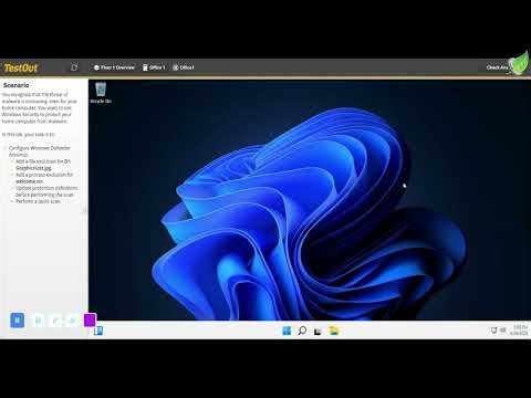 TestOut PC Pro 14.7.4 Configure Microsoft Defender Antivirus CompTIA Lab