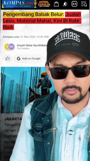 Pengembang properti lagi KEPEPET dari segala arah😲‼️ Harga material naik, bunga pinjaman ikut naik, sementara daya beli masyarakat belum sepenuhnya pulih. Kondisi ini bikin banyak pelaku properti harus putar otak lebih keras. Masalahnya, biaya pembangunan terus bertambah. Tapi di sisi lain, harga rumah juga nggak bisa dinaikkan sembarangan karena calon pembeli makin selektif... Selengkapnya tonton di video saya yaa 😉 Tulis aja di kolom komentar 💬 Tag 3 temanmu yang perlu info ini dan jangan l