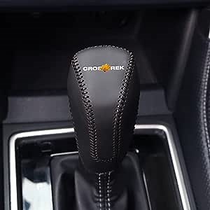 Car Shift Knobs Cover for 2018-2020 2021 2022 2023 Subaru Crosstrek Leather Shift Lever Gear Handle Cover Decoration Accessories Scratch Prevention Protector(Black Leather+Black Stitches)