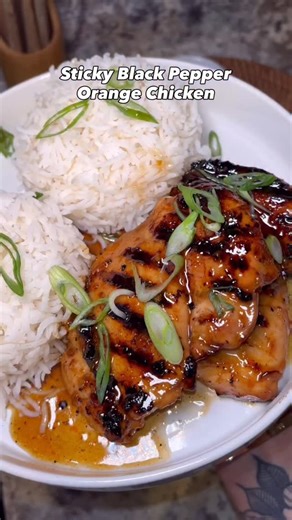 5.5K views · 101 reactions | Sticky Black Pepper Orange Chicken...
