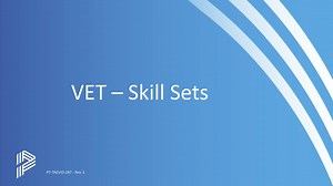 VET - Skill Sets (PT-TAEVID-287 - Rev. 1)