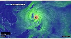 LIVE: Super Typhoon Uwan’s current movement over the Philippines on Sunday, November 9. |�: earth.nullschool.net | INQUIRER.net