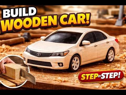 From Wood Block to Corolla Car | Amazing Woodworking Build