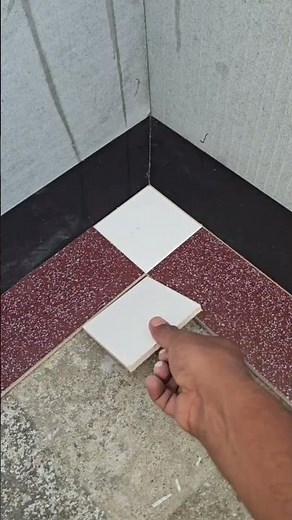 tiles border installation| corner tile design #tilecutting #satisfying