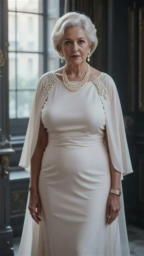 Elegant formal wedding outfit for women 60+ #formalwear #womenover60 #eveningdress #weddingoutfit