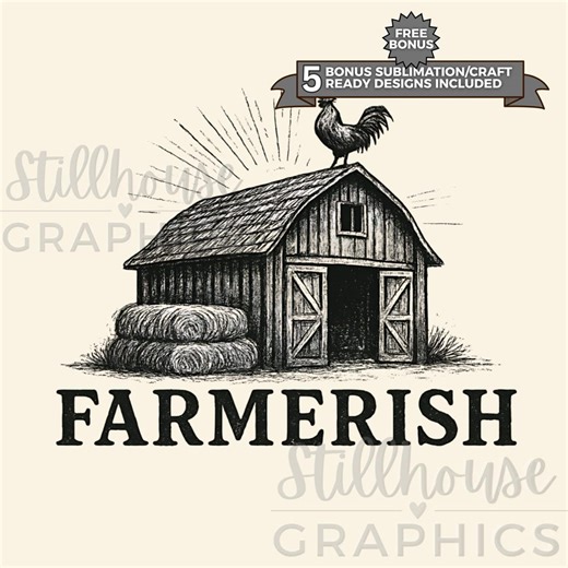 FARMER PNG, Vintage Barn and Tractor Shirt Design, Rustic Farm Life Sublimation File, Country Western Farmer Gift, Farmish Digital Download - Etsy