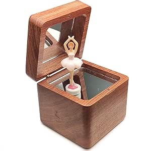 18 Note Wind Up Solid Wood Ballerina Girl Music Box, for Christmas/Birthday/Valentine's Day/Mother's Day, Tune of Swan Lake. (Rosewood)