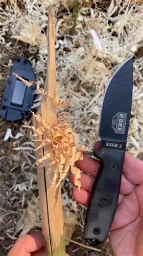 S#0193 ⚡ Esee 3 Feather Stick Making Fuzz Stick Featherstick Curles Feathersticking Test Review