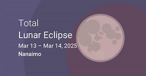 March 14, 2025 Total Lunar Eclipse in Nanaimo, British Columbia, Canada