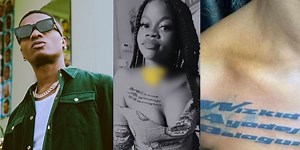 Lady tattoos Wizkid’s full name on her chest (Video)