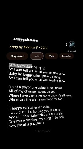 MAROON 5 • 2012 - PAYPHONE (LYRICS) #lyrics