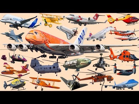 AIRPLANES, HELICOPTER Vehicle - Planes, Helicopter Types And Names | Police, Ambulance, Coastguard