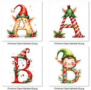 Christmas Elf Elves Alphabet PNG Bundle • 108 Digital Files • Christmas Clipart • Holiday DIY Printables Alphabet - Etsy Canada