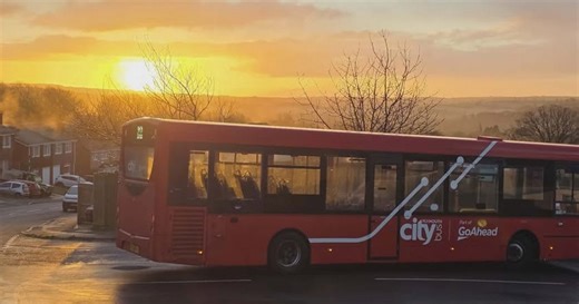 Black ice traps bus amid Met Office weather warning