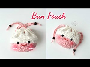Easy Crochet Drawstring Bag 🍥✨ | Cute Steamed Bun Bag Design