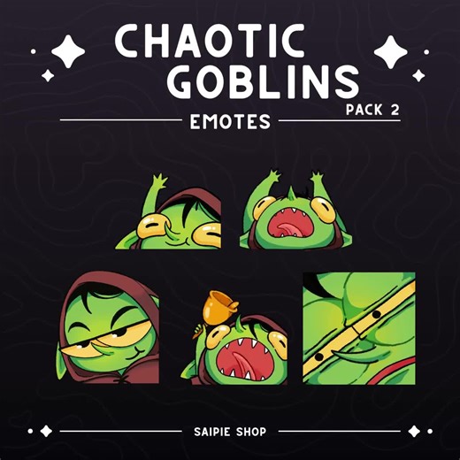 Animated Goblin Emote Pack 2 | Gobbo Emotes for Twitch, Discord, Youtube - Etsy