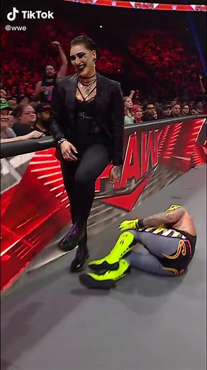 #RheaRipley always finds a way to make her presence felt! #WWE #WWERaw