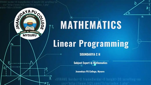 Linear Programming Part - I