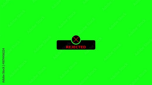 Rejected sign animation in the background, warning, error, cancel sign.