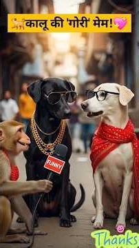 कालू की 'गोरी' मेम!🐕💖😂#interview #dogtalk #short #funny #viralshorts #trending #monkey #comedy